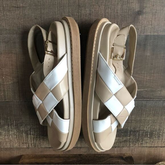 ALOHAS Marshmallow Scacchi Sandal in Tan and White 39 - Picture 8 of 12
